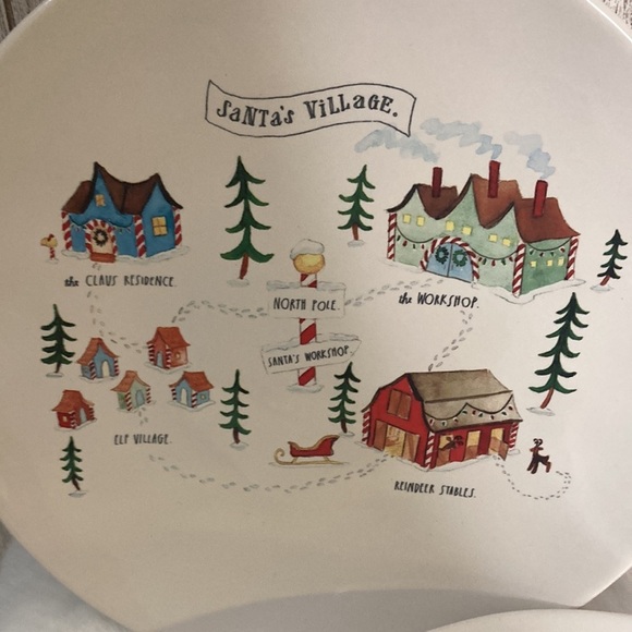 Rae Dunn Santa’s Village Dinner Plates - Picture 2 of 5